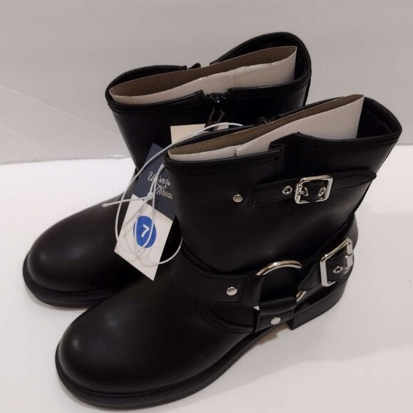 Universal Thread Womens Connor Side Zip Harness Buckle Ankle Boots Black Sz 7 - Picture 2 of 7